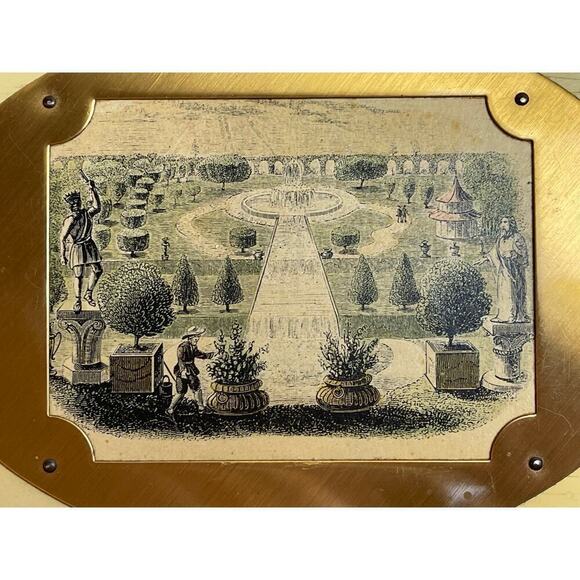 Vintage Palace Gardens Images Ivory Wooden Rectangular Framed Hanging - Picture 5 of 14